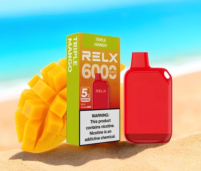 RELX Crush Pocket 6000 Puffs Vape - Drievoudige Mango: Een Tropisch Meesterwerk in de Nederlandse Vape-Wereld van 2025