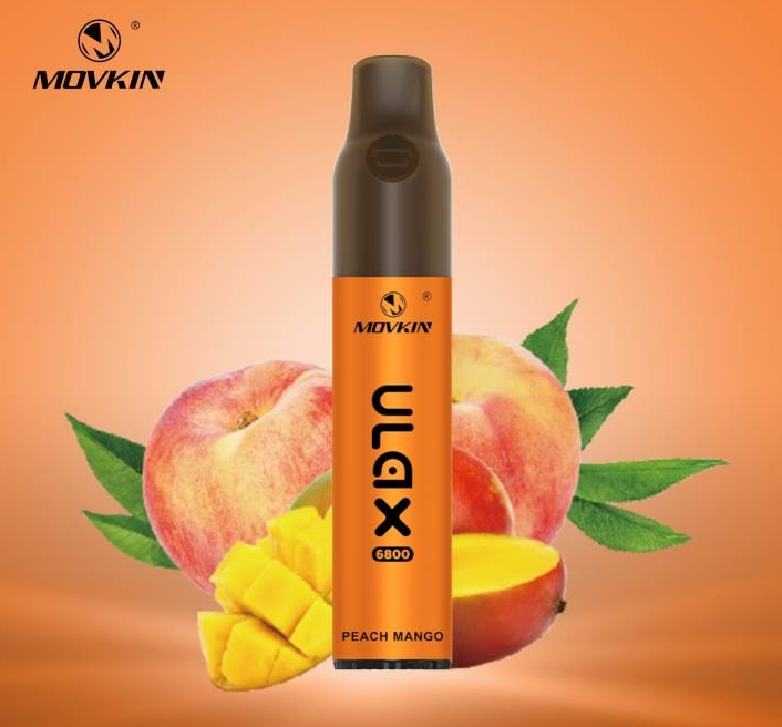 RandM Movkin Ulax 6800 (keramische spoel) Vape - perzik mango: Een Smaakvol Avontuur in de Nederlandse Vape-Wereld