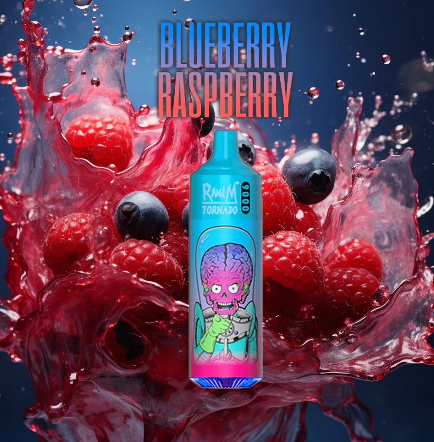 RandM Tornado 9000 Puffs Vape Pod - Bosbes Framboos: Een Fruitige Revolutie in Vaping
