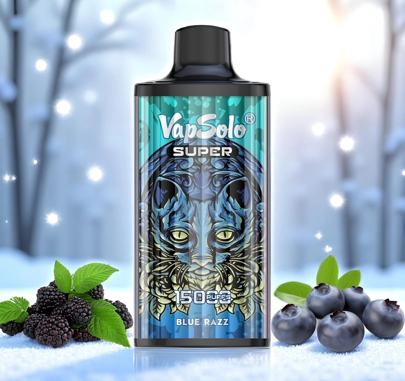 VapSolo SUPER 15000 Puffs Vape - blauwe razernij: Een Explosie van Smaak en Stijl voor de Nederlandse Vaper in 2025