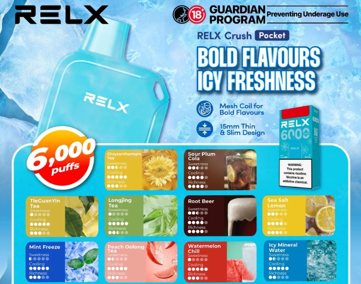 RELX Crush Pocket 6000 Puffs Vape - Drievoudige Mango: Een Tropisch Meesterwerk in de Nederlandse Vape-Wereld van 2025