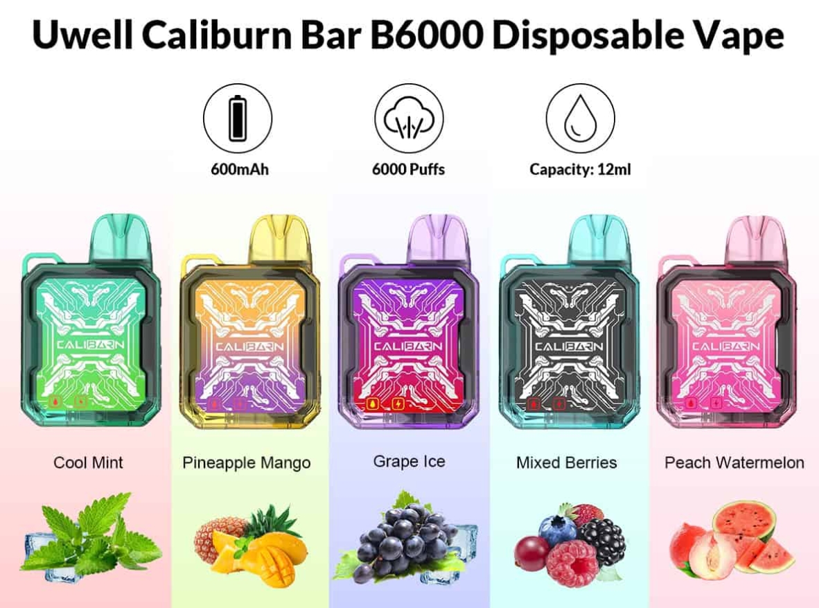 UWELL CALIBURN Bar B6000 Vape - cranberryjam: Een smaakvolle revolutie in de Nederlandse vapewereld